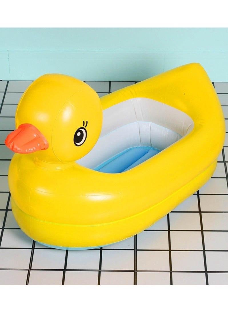 انتكس حمام سباحة دائري صغير قابل للنفخ على شكل بطة & حوض سباحة للأطفال/عوامة قابلة للنفخ الداخلية أو الخارجية للأطفال 86 × 25 سم 86x25سم - Image 2